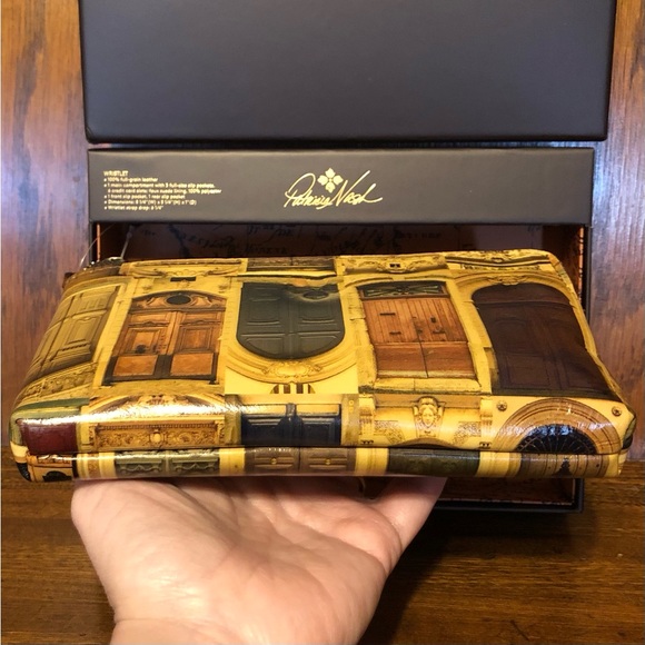 NIB-Patricia Nash-Doorways to Italy-Varone-Dual Zip Wristlet Pouch-GiftBoxed-$89 - Picture 4 of 14